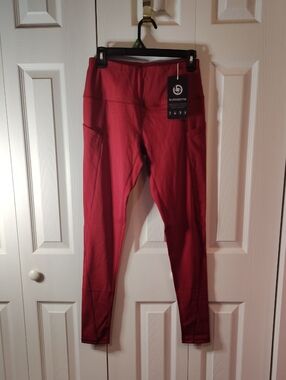 High-Waist Red Leggings for Women